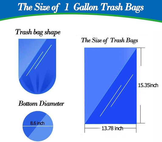 1 Gallon 140 pcs Small Clear Trash Bags, Strong 0.8 Gallon 1 Gallon 1.2 Gallon - Image 2