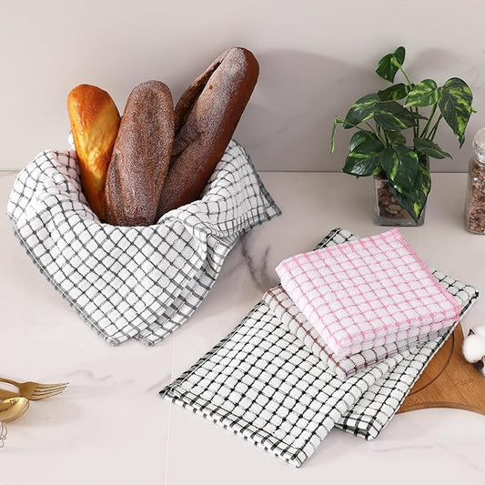 Homaxy Kitchen Towels and Dishcloths Set, 16 x 25 and 12 x 12 Inches, Super - Image 2