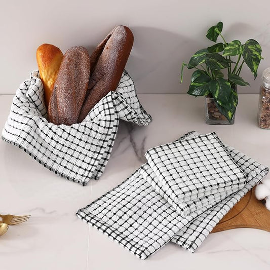 Homaxy Kitchen Towels and Dishcloths Set, 16 x 25 and 12 x 12 Inches, Super - Image 2