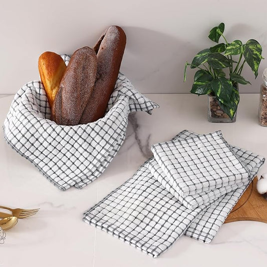 Homaxy Kitchen Towels and Dishcloths Set, 16 x 25 and 12 x 12 Inches, Super - Image 2