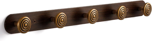 1 Pack Coat Rack Wall Mounted Antique Brass Wood Towel Hooks by JIASENBAO