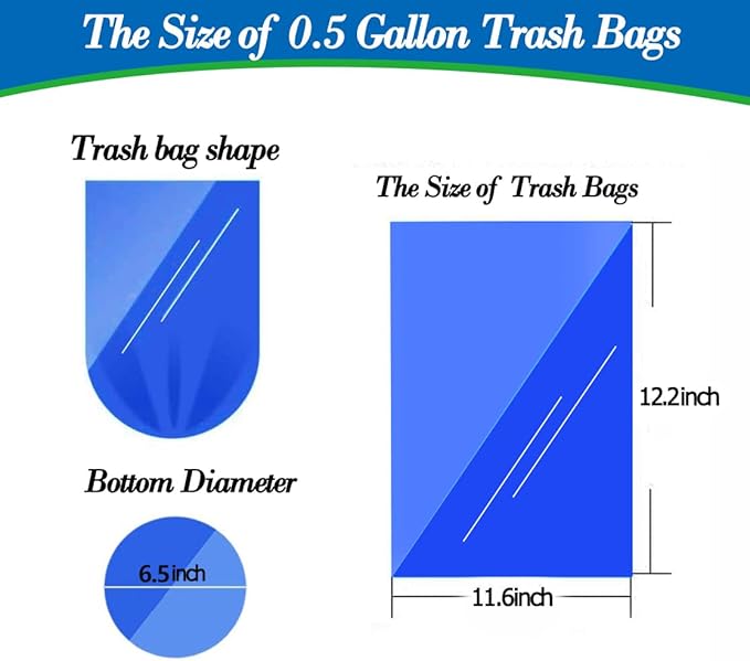 0.5 Gallon 250 pcs Mini Clear Trash Bags, Tiny Strong Garbage Bags, Small - Image 2