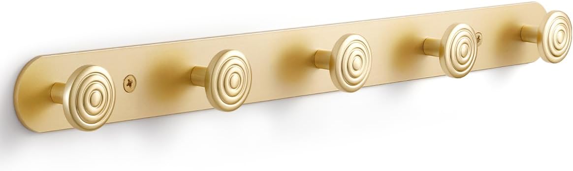 1 Pack Coat Rack Wall Mounted Gold Brass Towel Hooks by JIASENBAO