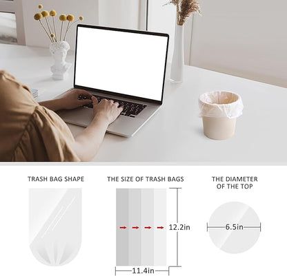 0.5 Gallon Mini 11" x 12" Trash Bags, Tiny Bathroom Garbage Can Liners by Teivio - Image 2