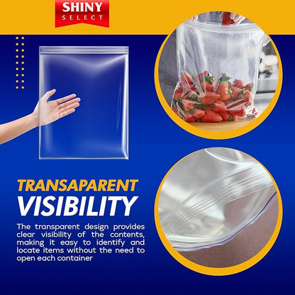 - 3 MILL THICK - 5 GALLON - Extra Large Heavy Duty Plastic Storage Bags Zipper - Image 5