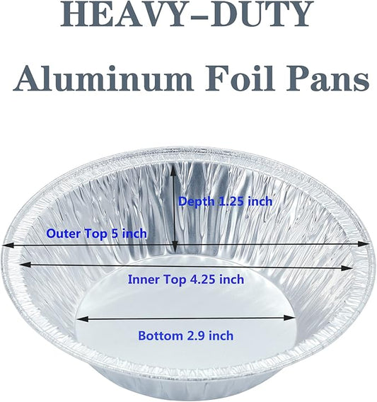 (50 Pack Pie Pans 5 inch, Mini Pie Tins HEAVY-DUTY Disposable Aluminum Foil Tart - Image 2