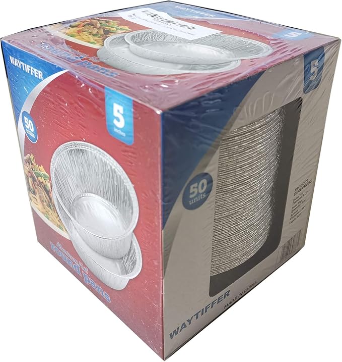 (50 Pack Pie Pans 5 inch, Mini Pie Tins HEAVY-DUTY Disposable Aluminum Foil Tart - Image 5