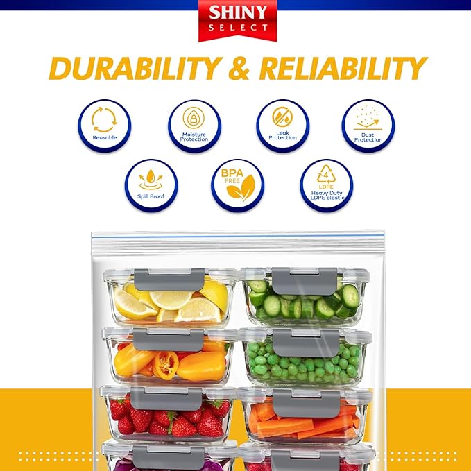 - 3 MILL THICK - 5 GALLON - Extra Large Heavy Duty Plastic Storage Bags Zipper - Image 4